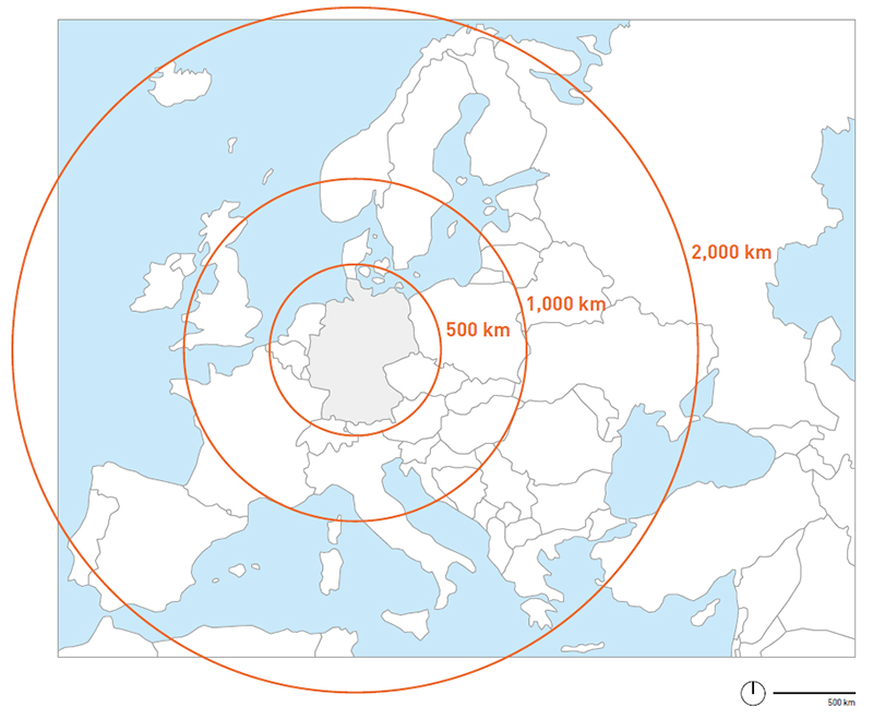 Entfernung Deutschland nach Europa